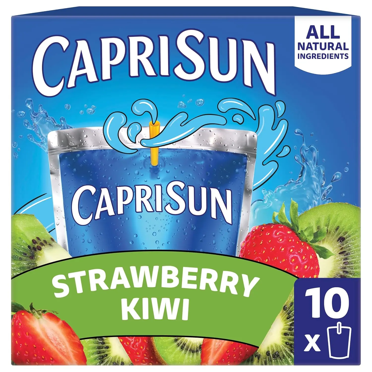 Capri Sun Flavored with Other Natural Flavor Juice Drink Blend, 30 Pouches, for School Lunches and On-the-Go Hydration, Fruit Punch, Strawberry Kiwi & Pacific Cooler, All Natural Ingredients, 6 fl oz