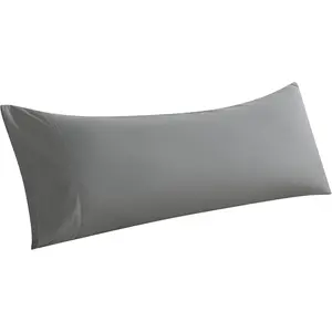 Whatsbedding Body Pillow Cover, Ultra Soft Microfiber Pillowcases, Breathable Long Pillow Case, Envelope Closure - Grey (20X54 Inch) WhatsBedding