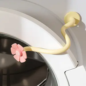Universal Magnetic Laundry Washing Machine Door Vent Bracket - Flower-Shape Removable Buckle Door Stopper, Mildew & Odor-Proof Fixed Support Holder for Drum Washers & Dryers