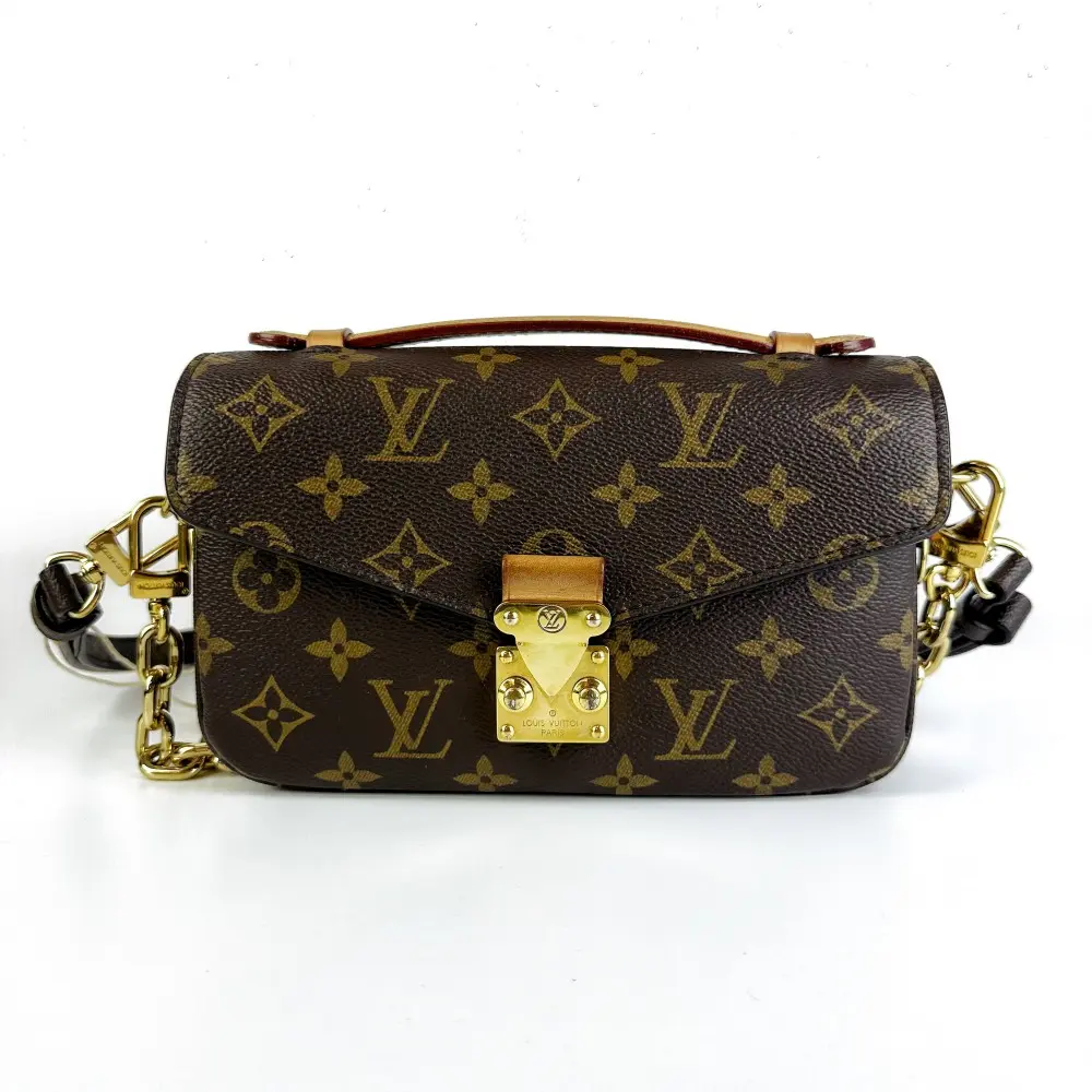Pre-owned Louis Vuitton Monogram Canvas Pochette Métis East West Leather Messenger Bag【1055】