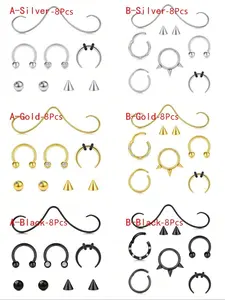 Mustache Septum Ring, Septum Clicker, 16 Gauge Septum Jewelry, Silver Color Options, Unisex Body Piercing Accessory, Nose Piercing Jewelry, Septum Pierced Ring