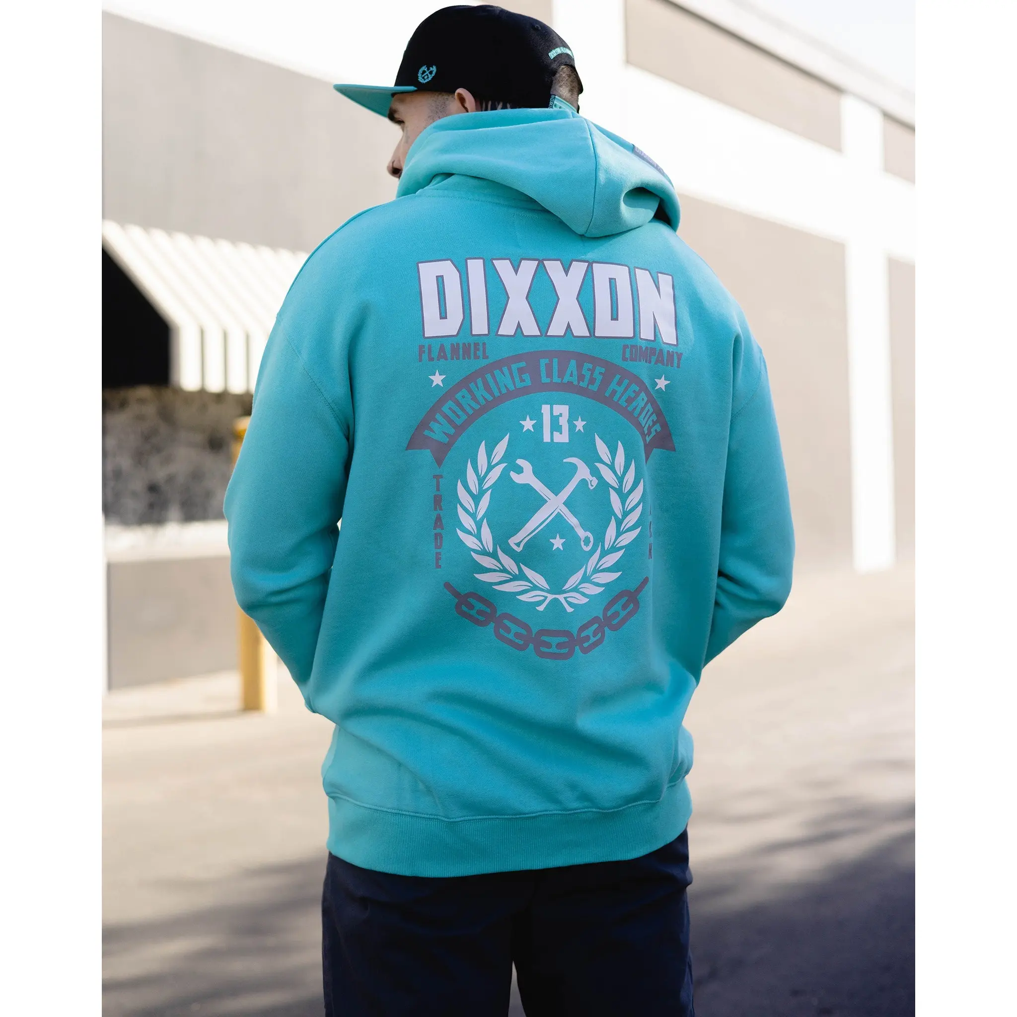 White & Gray Weld Zip Up Hoodie - Tiffany