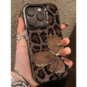 Leopard Butterfly New Black Energetic Colorful Painted Anti-Drop Phone Case Protective Cover, Compatible With Apple, suitable for iPhone 17/16/15/14/13/12/11/xsmax/7.8P waterproof, shockproof, drop-proof and scratch-proof, a great gift for friends, family