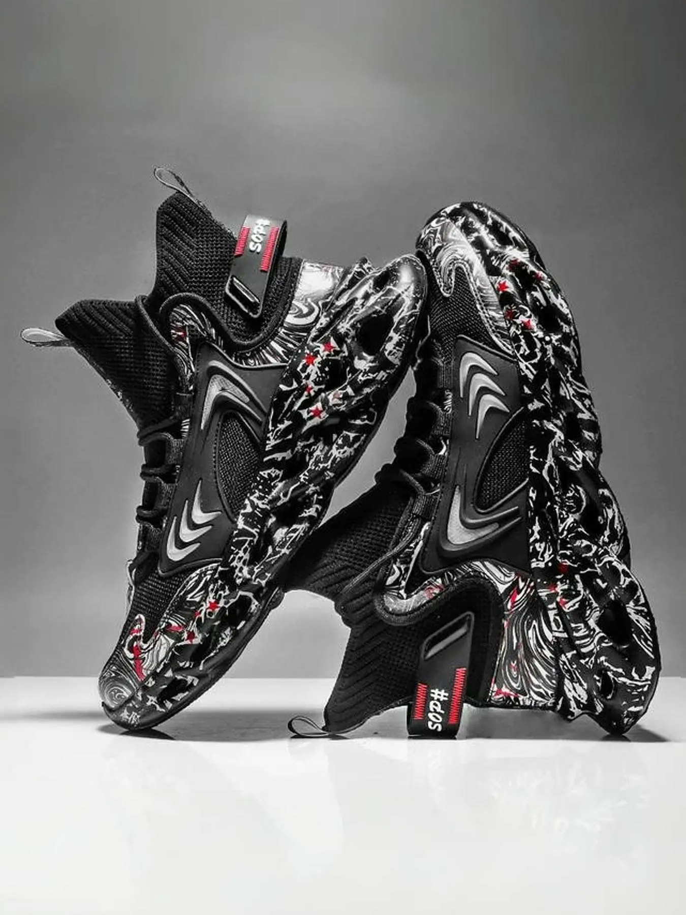 Men's Sportive Athletic Plain Low Top Platform Sneakers, 2024 New Style Casual Comfortable Breathable Running Shoes, Boy Trendy Sports Shoes for Footw