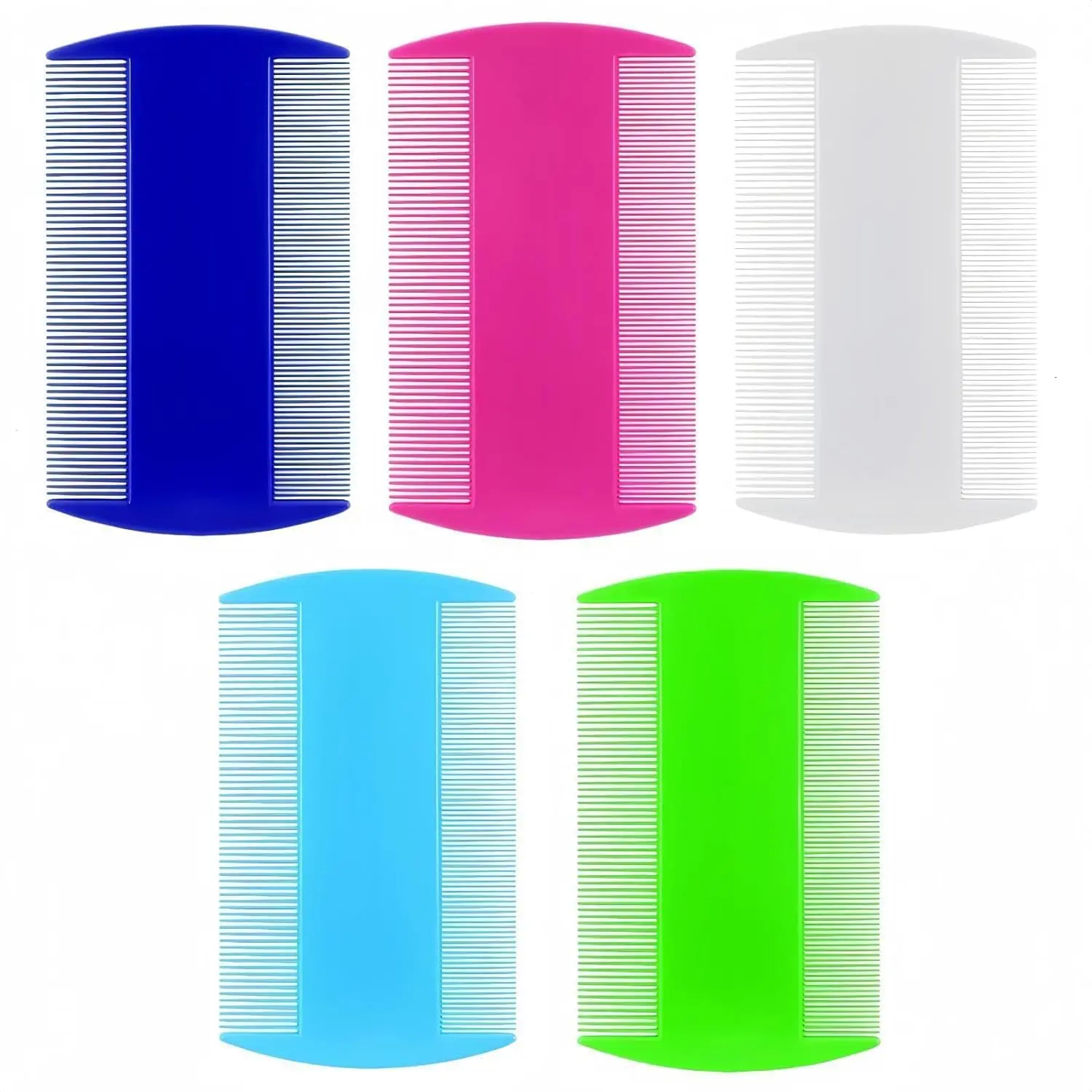 5-Pack Double-Sided Fine Tooth Flea Comb for Cats, Dogs, Puppies - Pet Grooming Accessories for Dandruff Removal