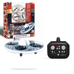 FAO Schwarz Glow LED Stunt UFO Drone - 360° Flips, Gyro Stabilization, Wireless Remote Control Joystick, Rechargeable, Durable Drone Lights