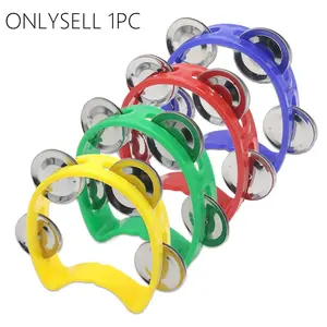 Plastic Double Layer Tambourine Hand-Shaken Bell Circle, Orff Drum Circle for Karaoke Dance Parties Music Accompaniment Gift