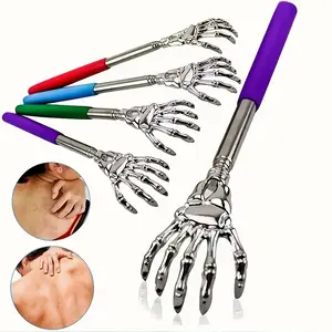 1 black scratch-and-stretch back scratch, back scratcher, stainless steel massage tool, ghost claw to relieve itching, Halloween candy bag filling, home massager