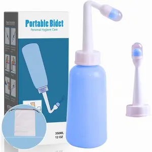 Portable Bidet for Travel-350ml Bottle with Adjustable Nozzle (Angled & Straight) , Gentle Portable Cleansing
