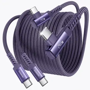 Toocki USB C Cable [2Pack, 10ft] 240W Fast Charging Type C Cord, Nylon Braided USB 2.0 Cable for iPhone 16 15 Pro Max, iPad Pro, Samsung Galaxy S24 S23, Switch, MacBook Pro, Pixel Purple