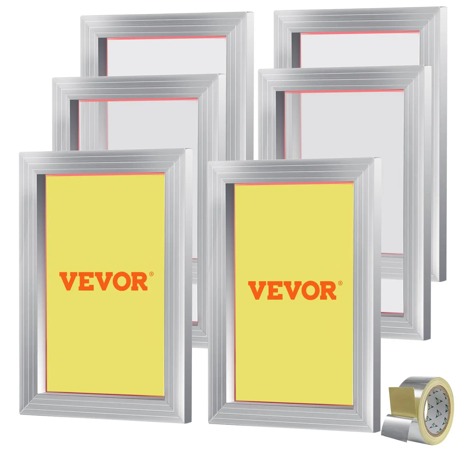 【Summerfinds】VEVOR Screen Printing Kit, 6 Pieces Aluminum Silk Screen Printing Frames, 10x14inch Silk Screen Printing Frame with 110 Count Mesh, High Tension Nylon Mesh and Sealing Tape for T-shirts DIY Printing