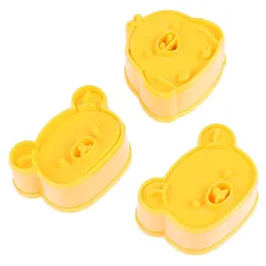 3Pcs/Set Cute Bear Sandwich Mold Bread Cake Biscuit Embossing Device Crust Cookie Cutter Baking Pastry Tools