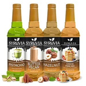 Syruvia Barista Choice Variety Pack – Pistachio, Butter Pecan, Hazelnut & Cheese Pancake Flavored Syrup – Great for Coffee, Lattes, Milkshakes & Desserts – 25.4 Fl oz (4 Pack)