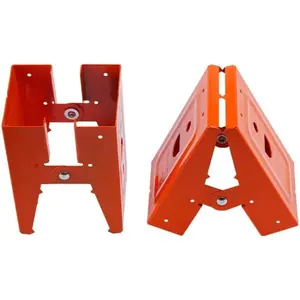 2-Pack Heavy Duty Sawhorse Brackets with Down Clamp – Adjustable Fast Fixed Clip for Woodworking, DIY Projects & Jobsite Cutting. Secure Connector for 2x4 Lumber.