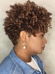 Women's Short African Curl Wig Cap, Rose Net Headpiece, Easy Wear & Manageable, Perfect for Christmas/new Year/daily Use, Synthetic Hair Wigs