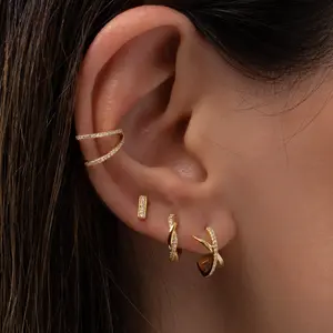 3 Pairs Hoop Earrings Stud Earrings For Women Hypoallergenic Earrings Set Trendy Cartilage Earrings For Women Waterproof Jewelry Back To School Gift Fashion Accessories