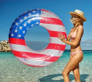 Patriotic Pool Float for Adults – Clear Ring with Floating Star