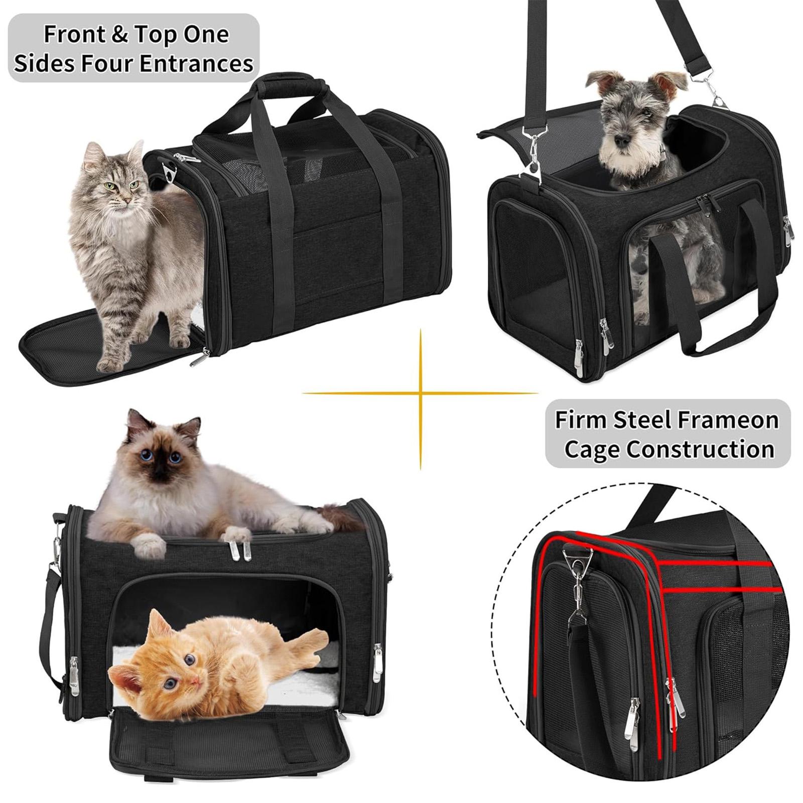 COZPAW Large Cat Carriers Dog Carrier Pet Carrier for Large Cats Dogs Puppies up to 25Lbs, Big Dog Carrier Soft Sided, Collapsible Travel Puppy Carrier - Large