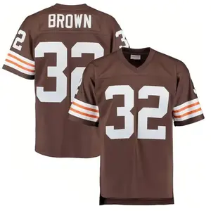 Jim Brown Retro Football Jersey Vintage 1980s Style Heavyweight Mesh with Stitched Tackle Twill Classic Collectible Unisex Sportswear Perfect Gift for Sports Fans Movie Fans