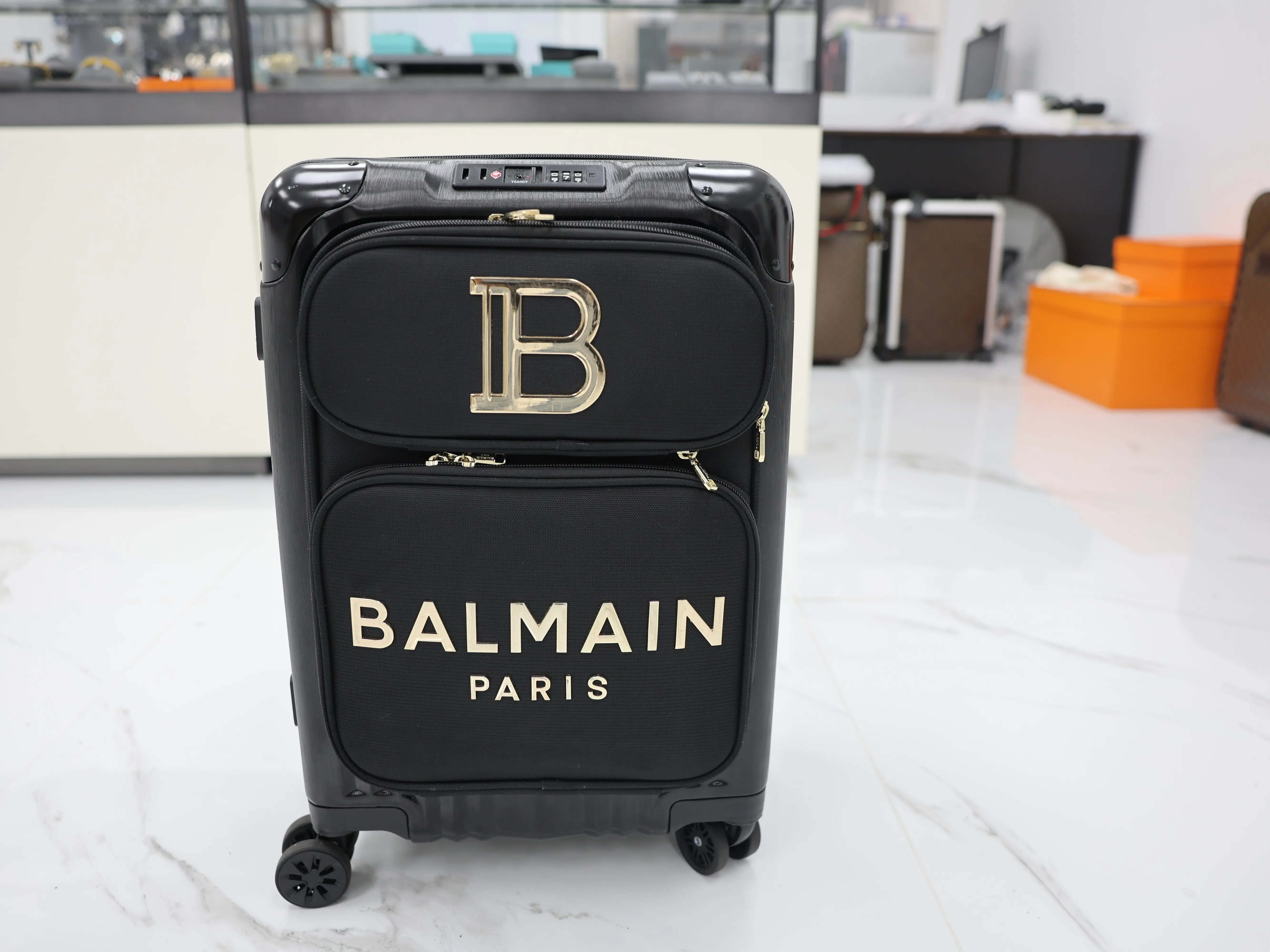 Pre-owned Balmain NYLON Luggage PARIS LUGGAGE
