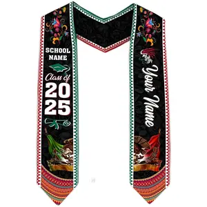 Personalized Mexican Graduation Sash 2025, Custom Mexican Graduation Stole Class of 2025, Mexican Flag Estola de Graduación Gift