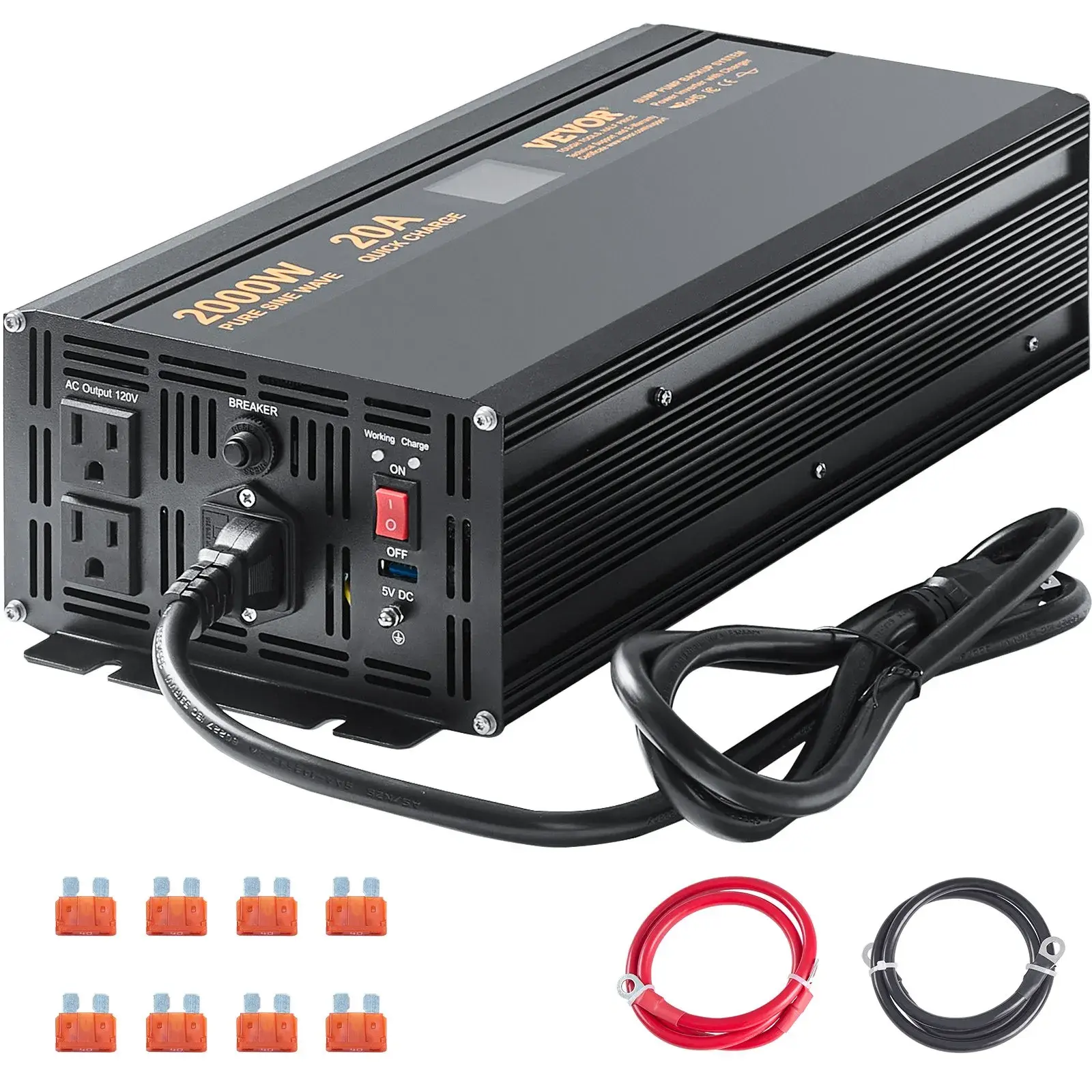 【Summerfinds】VEVOR 2000W Sump Pump Battery Backup System,LCD DisplayAuto Switches to Battery Inverter Power for Continuous Sump Pump OperationSump Pump Battery Backup Inverter for Emergency and Power Outage