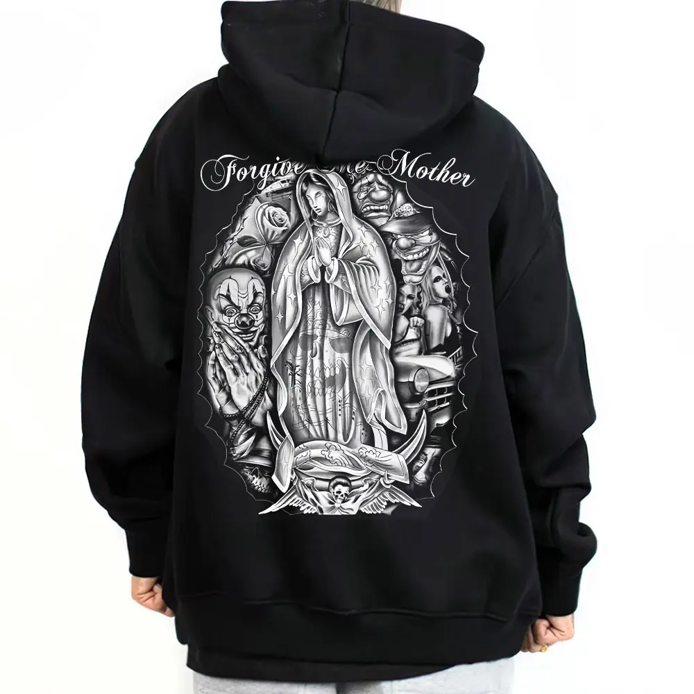 Graphic Tee - Forgive Me Mother Chicano Art Mens, Chicano Tattoo, Chicana clothing, Chicano Clothing Lowrider Clothes Mexican Clothes Streetwear Hoodie Men and Women Graphic Tee All Seasons Unisex Fit Loose Comfortable 9