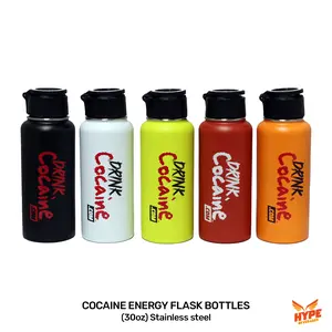 Cocaine Energy Drink Bottle | Stainless Steel | 30 Oz | Maximum Energy Storage! Drinkware Stylish