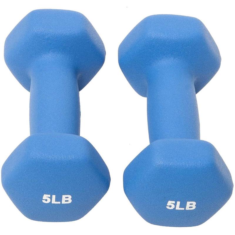 BalanceFrom Fitness Neoprene Coated Dumbbell Set with Stand