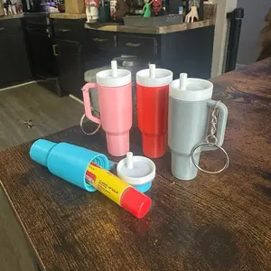 3d printed chapstick cup keychain holder