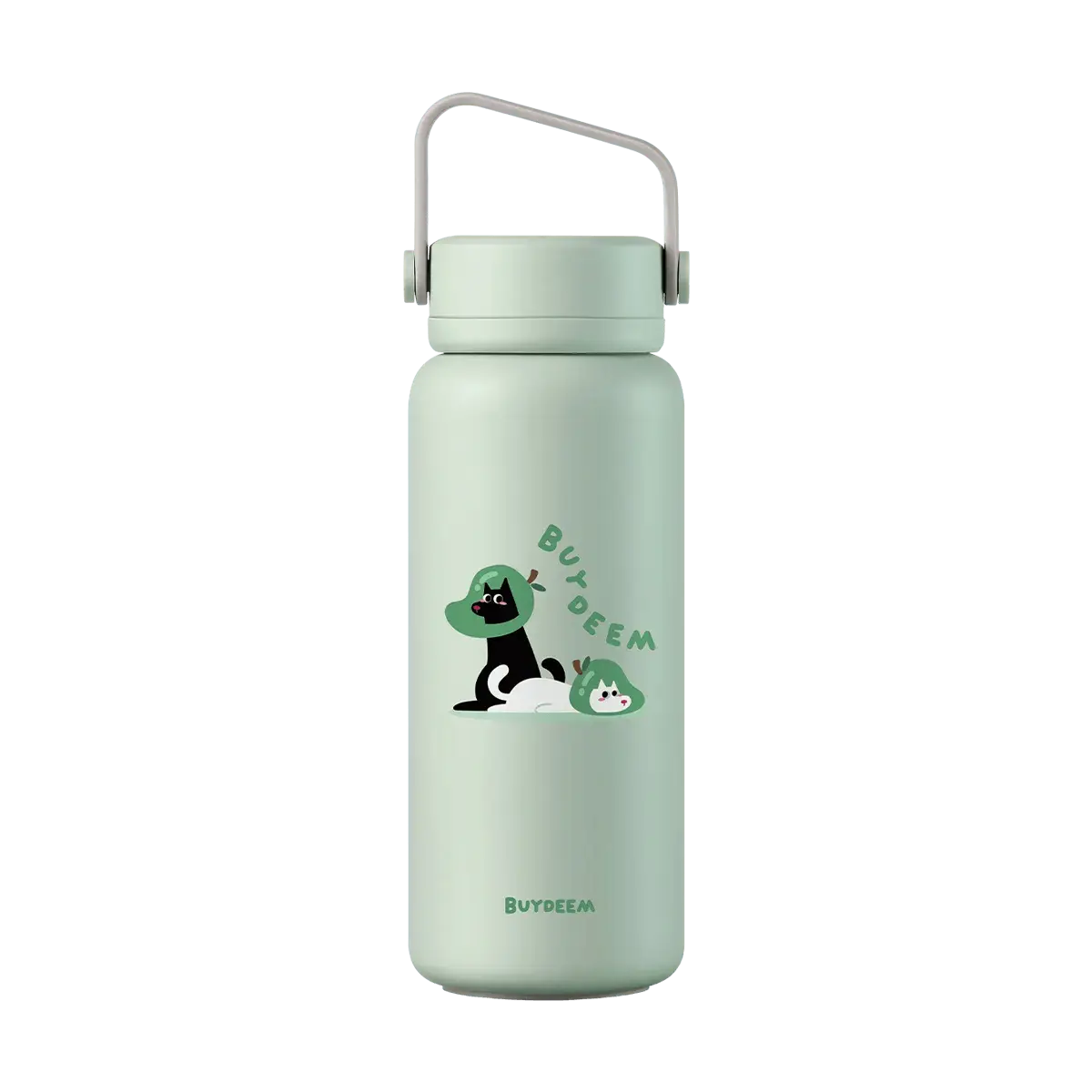 BUYDEEM 640ml Insulated Tumbler for Pets & Humans, Large Capacity Portable Water Bottle, Keeps Drinks Hot/Cold, "Not Mang Dog" Design, Light Green, TS600