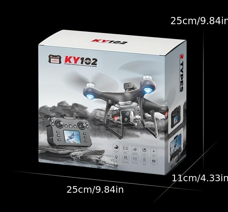 KY102 Drone with Screen Controller & SD Card, HD Camera, Brushless Motor, Optical Flow Positioning, Active Obstacle Avoidance, Dual Battery Kit, One-Key Takeoff/Landing, Beginner FPV Quadcopter