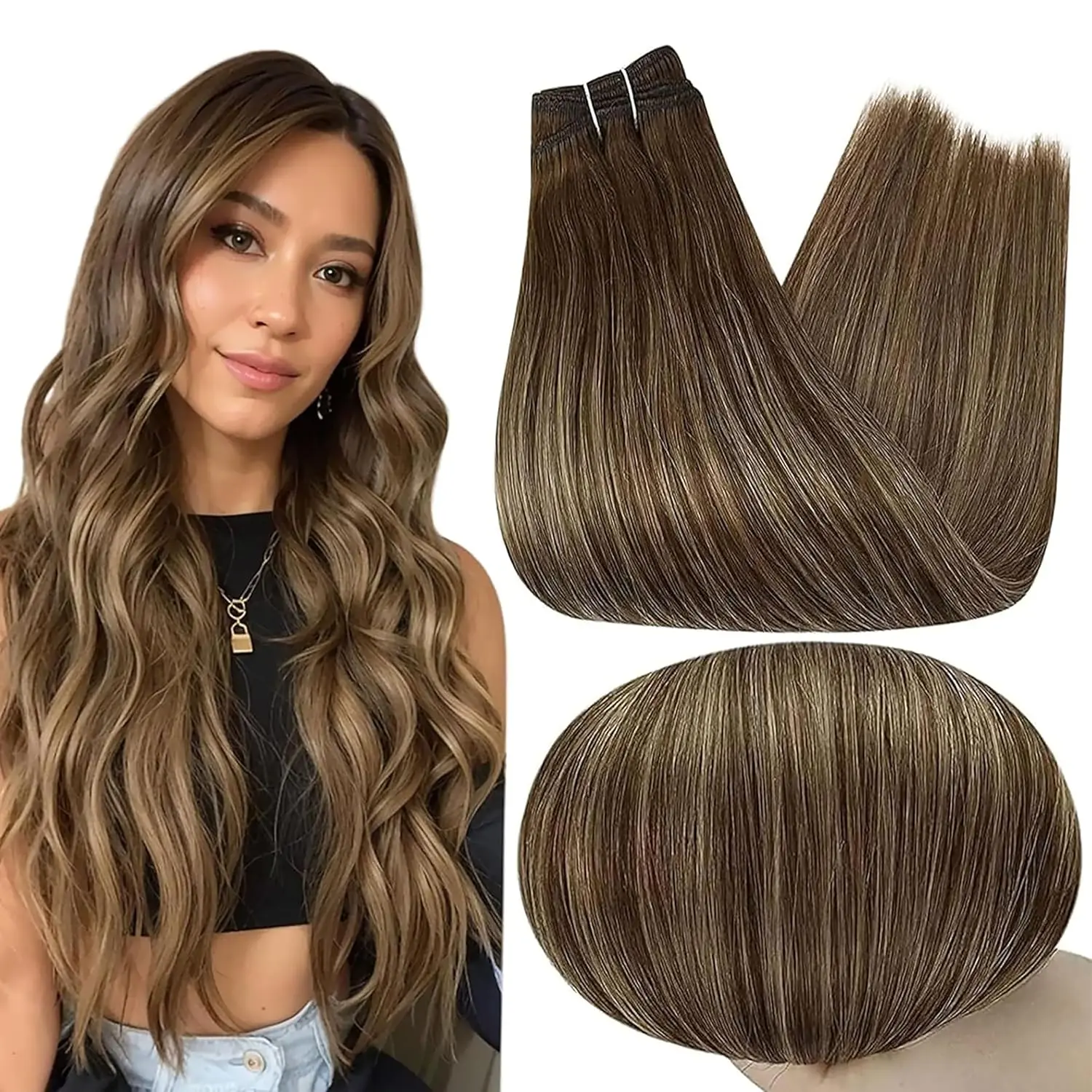 S-#4/24/4 Balayage Medium Brown Honey Blonde