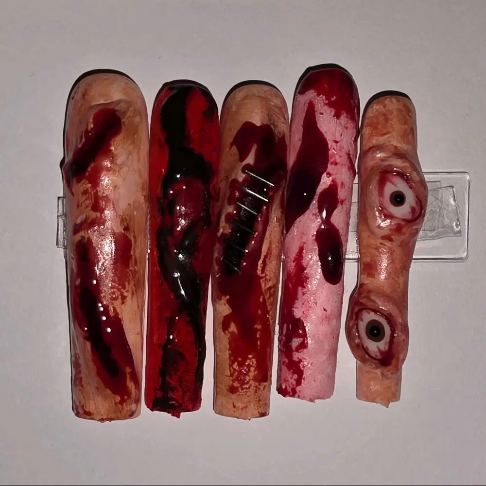 Horror Core Press-On Nails, Spooky Halloween Decorative Artificial Nails for Women