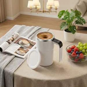 Self Stirring Mug,Rechargeable Auto Magnetic Coffee Mug,Automatic Mixing Cup for Milk/Cocoa  and Other Beverages at Office/Kitchen/Travel 13 oz Best Gift,304 Stainless Steel