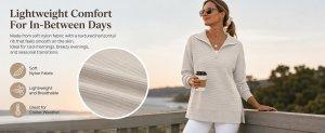 Ekouaer Women's Casual Relaxed Fit, Lightweight Long Sleeve nylon fabric Top with Collar for Outdoors,Slit at the hem, Leggings, Skinny, Style, Basic, Collared, Comfortable, Loose, Tops Ekouaer Women's Casual Relaxed Fit, Lightweight Long Sleeve nylon fabric Top with Collar for Outdoors,Slit at the hem, Leggings, Skinny, Style, Basic, Collared, Comfortable, Loose, Tops