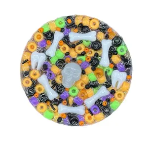 Halloween Remeltable Picky Pad with Skulls, Bones, and Teeth - Reusable Fidget Fun for Anxiety, ADHD, and Sensory Experience - Soft, Soothing Texture & Microwave-Safe Spooky Season Charms