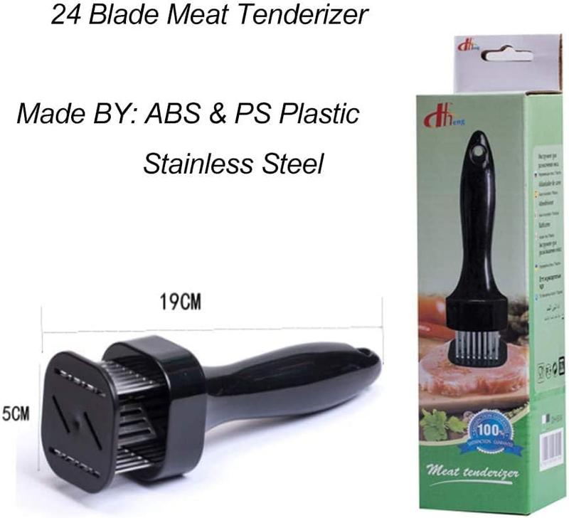 Meat Tenderizer with 24 Stainless Steel Blades for Tenderizing Steak & Grilled Meat Durable Compact Design Kitchen Essential