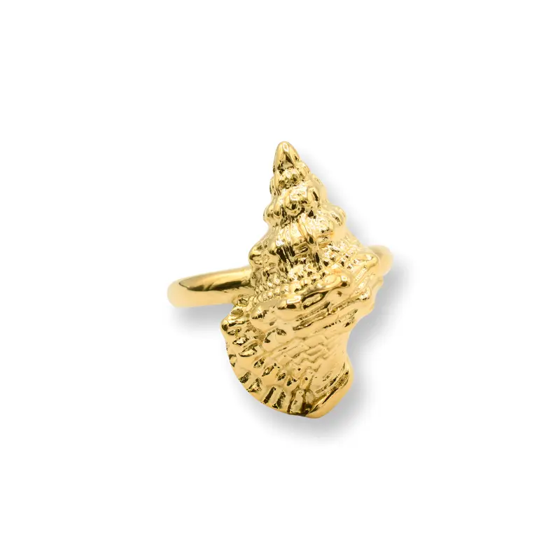 Ocean Ring Stainless Steel with Unique Design and Gold Finish