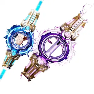 2026 New Arrival Hot Selling Rotating Flame Dual Blade Telescopic Lightsaber 7 Color Glowing Laser Sword Cool Flash Light Toy Perfect Kids Birthday Gift Summer Outdoor Play Must Have Toy Set