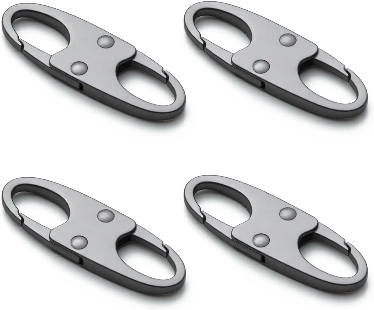 Anti Theft Zipper Clips 4 Pack, Zinc Alloy Zipper Pull Locks with Carabiner, Travel Security Accessories for Backpacks, Luggage & Bags, Commuting, Air Travel, Hiking & Outdoor Use, Grey