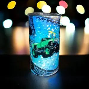 Blue Baby Truck Tumbler Lids Washable Reusable Portable