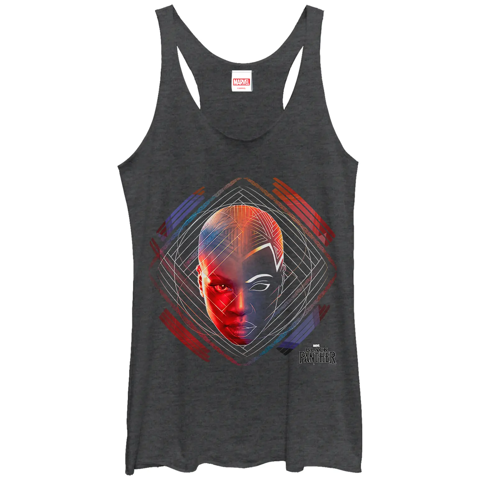 Women's Marvel Black Panther 2018 Okoye Pattern Racerback Tank Top