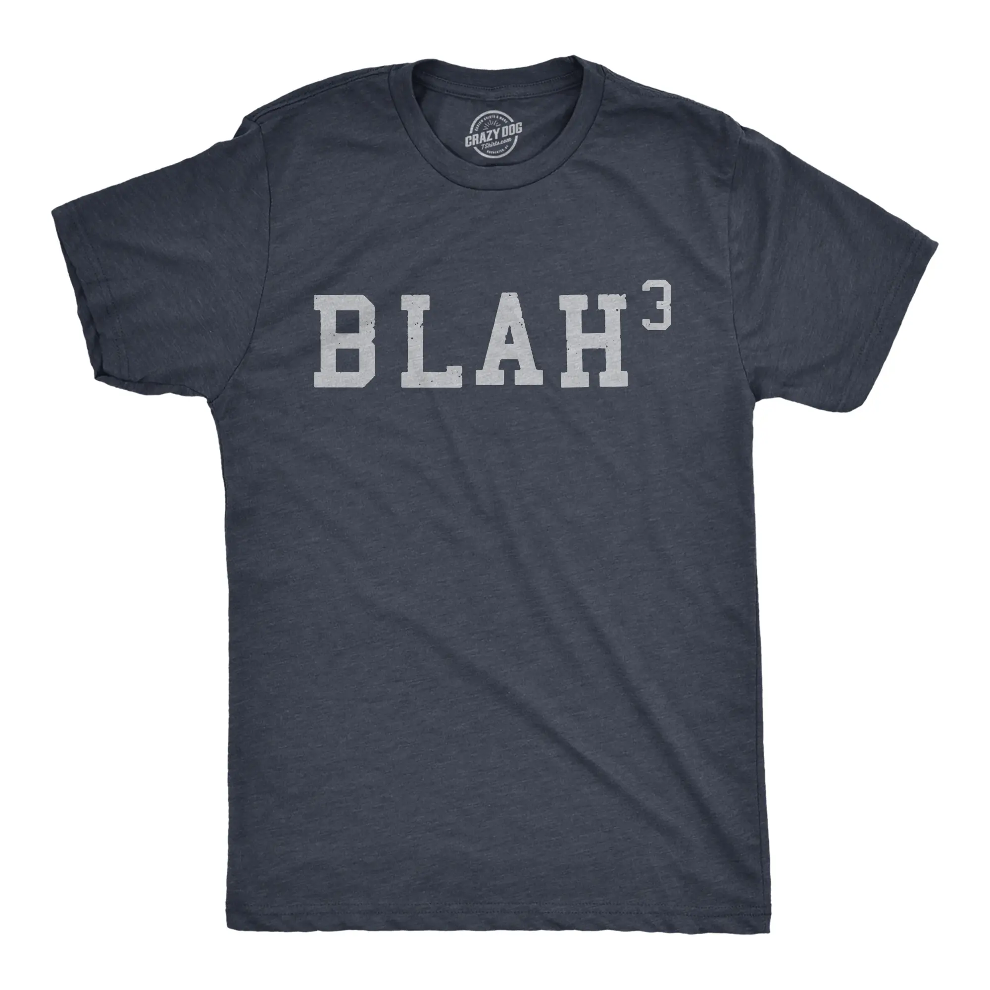Mens Blah Cubed T Shirt Funny Sarcastic Math Joke Text Graphic Novelty Tee for Guys Mens Funny T Shirts Cool Vintage Fashion T-Shirt Gift Classic Menswear Sarcastic Apparel for Men Funny Nerd Short Sleeve Navy -