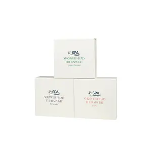 SPA Brand Showerhead Therapy Kit with ACF Fiber Filter & Vitamin Gel - Rose, Green Lemon, Lavender Scents - Water Filtration System for Skin & Scalp Care