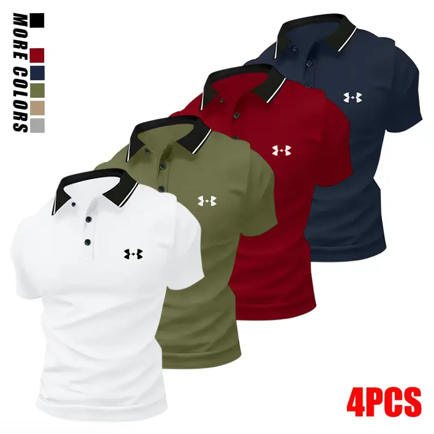 4-pack men's summer tops with animal printpatterns, button placket and collar; polyesterpolo shirts that are machine washablecomfortable and stretchy-suitable for golf,everyday casual wear, fishing, andcamping.,back to school,back to schoolshopping