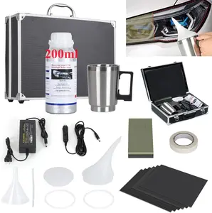 Headlight Repair Kit,Automobile Headlight Restoration Kits with 200ML Repair Liquid, Headlight Polish Repair Tool for Repair Headlight Yellowing, Haze,