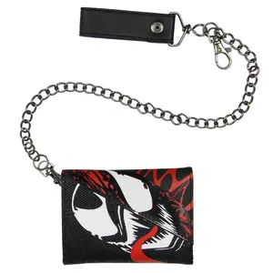 Bioworld Marvel We are Venom Character Design Tri-Fold Snap Chain Wallet Bioworld Marvel We are Venom Character Design Tri-Fold Snap Chain Wallet