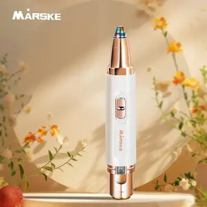 2 in 1 Electric Eyebrow Trimmer, USB Rechargeable Hair Removal Tool, Portable Electric Trimmer with LED Light for Women