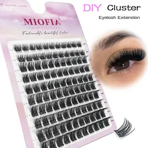 Natural False Eyelashes, 110pcs/set Individual False Eyelashes, Volume Individual Lashes, Fluffy Curly Faux Cluster Lashes, DIY Eyelash Extensions, Portable Makeup Tool for Women